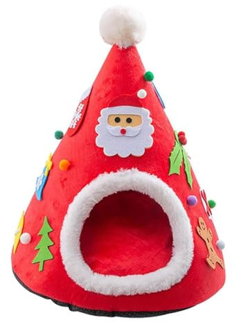 Cuccia per gatti a forma di albero di Natale, cuccia per gatti a forma di albero di Natale, rifugio per animali domestici, tenda coperta per animali domestici, graziosa cuccia per gatti, cuccioli