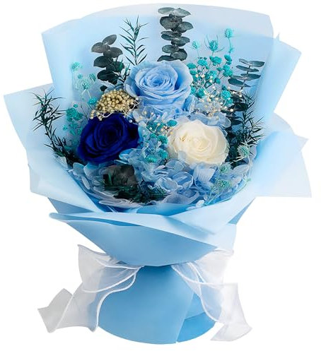 Konservierte Blumen Bouquet, Konservierte Rose Blumen für die Lieferung Prime, natürliche echte Rose dauert 1-3 Jahre, Valentinstag Muttertag Jubiläum Geburtstagsbox für Frau Mutter ihr