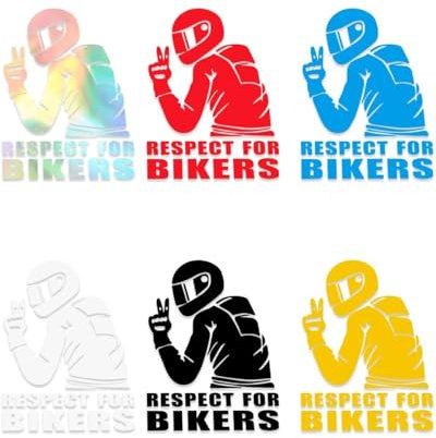 KGDUYC 6 Stück Car Decoration Sticker Reflektierender Aufkleber für Motorräder Respekt vor Radfahrern Autoaufkleber Respect for Cyclists Reflektierender Aufkleber,reflektierende autoaufkleber