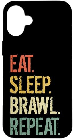 Eat Sleep Brawl Repeat Stars Lustiges Videospiel Hülle für iPhone 16 Plus
