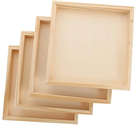 HAWILLOSCH 4stücke Holztabletts Für Blockpuzzle Aufbewahrungsbox Aus Naturholz Organizer Mit Sortiertabletts Für Puzzle-bausteine Puzzle-zubehör Aus Holz