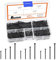 Rustark 500Pcs 4 Sizes Black Hardware Nails Assortment Kit Flat Head Nails Wood Nails Wall Nails Small Nails Picture Hanging Nails Finishing Nails Common Nails for Hanging Pictures Wood