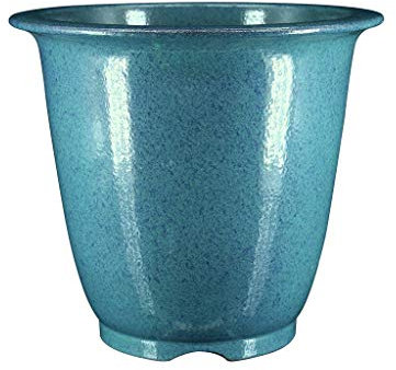 HSOYGE Planting Pots Blue Ceramic Flower Pot Outdoor Garden Courtyard Home Decoration Flower Pot Large Hole Flower Pot 9.84 Inches High Pots for Plants
