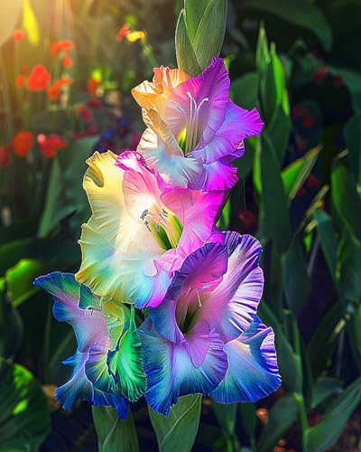 Bulbi Di Gladioli, Colori Dell'Arcobaleno, Bulbi Da Giardino, Gladioli, Balcone,Tanti Fiori, Resistenti Al Freddo, Fioritura Precoce, Piante In Vaso, Misteriosi Bulbi Magici-3bulbi-D