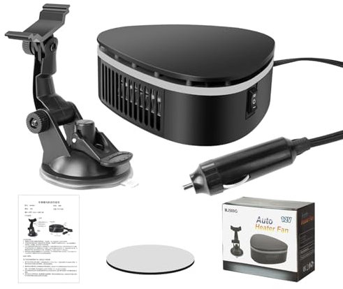 GOLOVENLD Sbrinatore portatile per auto, 12 V, scaldabagno auto, temperatura istantanea, sbrinatore per parabrezza e ventola del radiatore