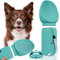 JARUKI - Bebedero Portátil Y Plegable para Perro. Botella De Agua para Viajes con Tu Perro. Accesorio Indispensable para Perros. Botella de Agua para Perros Capacidad 550 ml. Silicona (Turquesa)