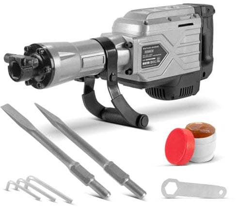 STAHLWERK Martello demolitore AH-2200 ST con 2.200 W di potenza, 2.100 battiti al minuto e 65 J forza d'impatto, martello scalpello, martello a percussione, martello da demolizione con scalpello