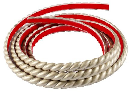 5M Bande Décorative Adhésive PVC, Bordure de Papier Peint Carrelage, Décoration pour Cadre de Miroir,Armoire,Meuble,Mur,Plafond Moulure de Finition Décorative Murale(10mm, Champagne Doré)