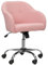 HOMCOM Chaise de Bureau, Fauteuil de Bureau Ergonomique en Peluche Teddy, Hauteur réglable, Assise et Dossier rembourrés, pivotant 360°, Design Moderne, pour Bureau, Chambre, Rose