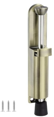 Kickdown Door Stop, Spring Loaded Telescopic Door Stopper Stainless Steel Foot Operated Gate Holder for Home Garage Patio (Bronze)