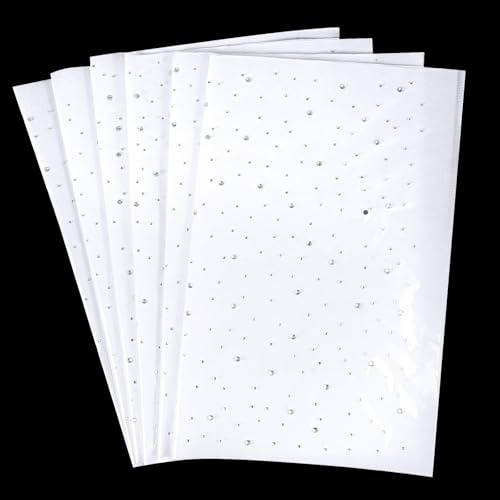 6 Bögen Strass Aufbügeln Steine Strasssteine zum Aufbügeln Glitzer Strass Applikation Kristall Flache Runde Transfer Hotfix Aufkleber für Kleidung DIY-Basteln Jeans Taschen (2/3,5 mm)