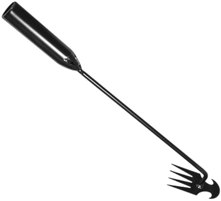 Sosoport Multifunktionaler Unkrautstecher aus Robustem Eisen mit 4 Zinken 40cm Lang Leichter Unkrautrechen für Hausgarten und Rasenpflege