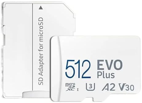 pour Micro pour SD pour Evo Plus UHS-I 64 Go 128 256 512 U3 A2 V30 TF pour Carte mémoire SDXC Appareil Photo pour téléphone DJI(512GB- U3 4K)
