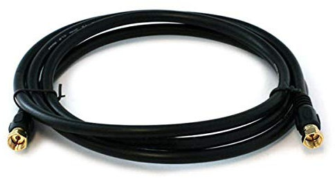 Monoprice 103031 6 ft 75 Ohm cuadrete CL2 Cable coaxial con f Tipo de Conector, Color Negro