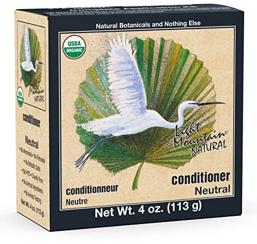 Light Mountain Henna Hair Color & Conditioner - Neutral Hair Dye for Men/Women with Conditioning Botanicals for Shiny Hair, 4 Oz