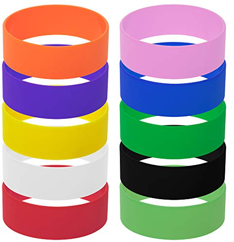 GOGO 10 Stück Silikon Armbänder Set Bulk Silikonarmband Breite Gummiarmbänder Partyzubehör