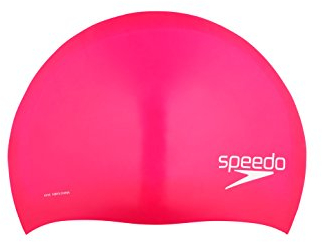 Speedo Bonnet de Bain Unisexe Speedo en Silicone pour Cheveux Longs, Rose, Taille Unique