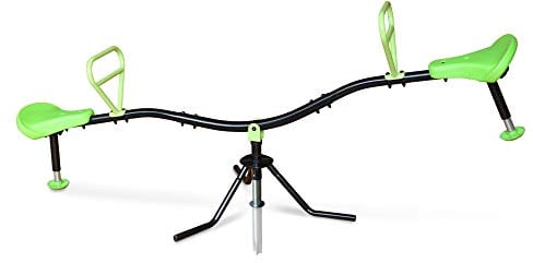 EXIT TOYS Balançoire Tournante en Acier - Wipwap pour Tout-Petits et Enfants - Wipwap Rotatif pour Extérieur dans Le Jardin - 193x60x73cm - Vert/Noir