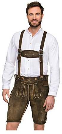 Stockerpoint Herren Latz Lederhose HM-1010, Gr. 54, Braun (uroid)