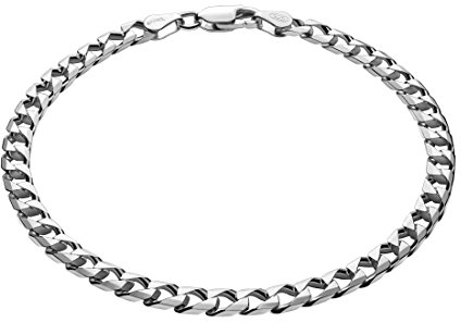 STERLL Massives Herren Armband Aus 925 Silber Mit Karabinerverschluss Für Männer