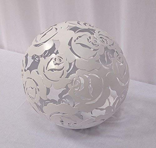 linoows Rosenkugel, Deko Kugel Rosty, Garten Kugel floral durchbrochen Braun 18 cm
