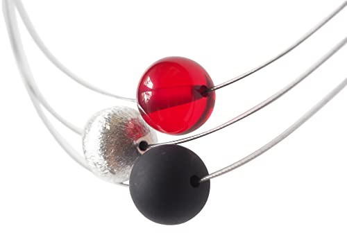 Polariskette schwarz rot silber Kette Collier