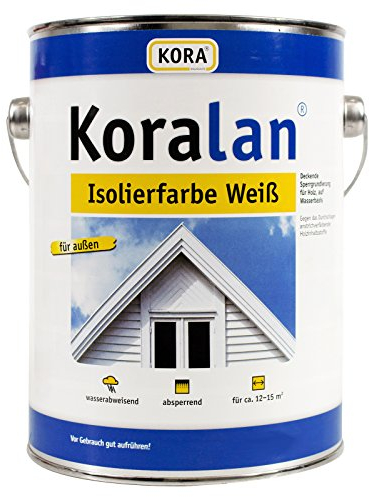 Koralan® Isolierfarbe Weiß Sperrgrundierung Außen Holzschutz 2,5L