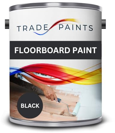Trade Paints Floorboard Paint For Wooden Floors - Attractive Satin Finish (1 Litre, Black)