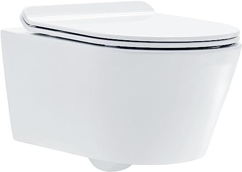 WC suspendu sans bride 1088R - Abattant Softclose inclus, Abattant siège WC:Avec standard veilleuse LED