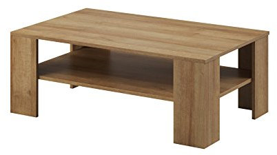 mb-moebel Banktisch Moderner Praktischer Couchtisch Kaffetisch mit Ablagefach LOS L103 Riviera Eiche