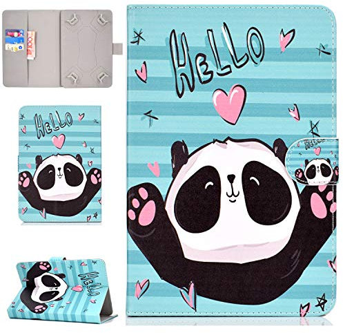 Custodia protettiva per Huawei MediaPad T3 T5/M5 Lite 10, Galaxy Tab A 10.1/Tab E 9.6, iPad 9.7 2018, Asus ZenPad 10, Lenovo Tab 4 X304F/Tab X103F, Panda