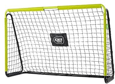 EXIT Toys Tempo Stahl-Fußballtor - Inklusive Ankernägel - Rostbeständig - Fußballtor für Kinder - Für den Garten - Trainiere Deine Fußballfähigkeiten - 180x120 cm - Grün/Schwarz