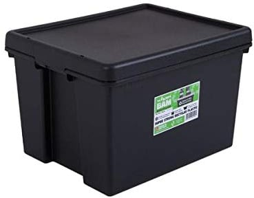Wham Bam 100% Recycled Super Strong Impact Resistant Black Re-Usable Storage Boxes With Lids 45 Litre 50 x 39.5 x 32cm (1 Box)