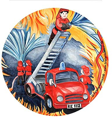 Essbarer Tortenaufleger Feuerwehr