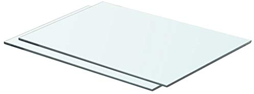 vidaXL 2X Regalboden Glas Glasboden Glasscheibe Glasplatte Regalbrett Ersatz Platte Glasscheibe für Glasregal Klarglas Transparent 50x30cm