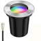 ledscom.de Boden-Einbauleuchte BOLI für außen Edelstahl rund IP67 108mm Ø inkl. Smart Home RGBW GU10 LED Lampe, 5,41W, 473lm