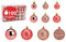 WOMA Set de Boules de Noël Rose - 100 Petites & Grosses Boules en Plastique pour Arbre de Noël - Déco avec Crochets Métalliques Inclus