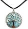 Collana con albero della vita, ciondolo in pietra naturale energetica, varie pietre semipreziose, Turchese