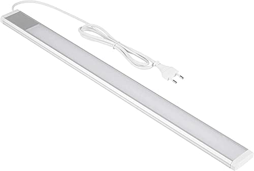 ADAKAT LED Aluminium Unterbauleuchte 10W 600mm, Schalter, Netzkabel, tagesweiß 4200K