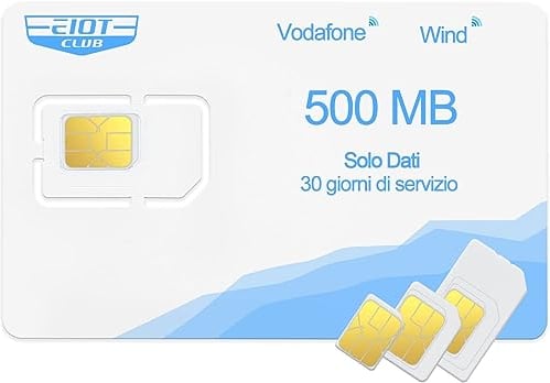 EIOTCLUB Tarjeta SIM prepago, para Cámaras de Seguridad 4G LTE, Router 4G Wi-Fi Portátil, Localizadores,Compatible con Redes Orange/Vodafone/O2, sin Contrato, Solo Datos, sin Llamadas ni SMSs