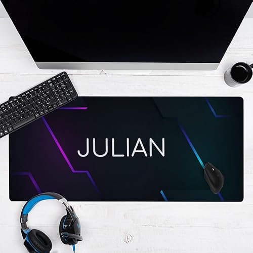 Wanapix | Tappetino Mouse Gaming Personalizzato XXL | Tappetino Mouse Rettangolare | 90x40 cm | Base in Gomma Antiscivolo | Regali Originali Gamers | Molto flessibile | Geometric