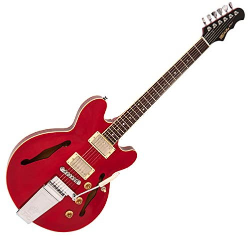 Fret-King Elise Custom with vintage style Vibrato - Cherry Red
