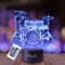 Plexido Nachtlicht Schlagzeug Instrument Musik Illusion Lampe 3D Nachttischlampe Geschenk für Kinder Personalisiert Graveur Weltraum Kinderzimmer LED Licht Fernbedienung 16 Farbwechsel Wohnzimmer