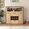 Sweiko Holz Sideboard,Moderne Bar mit Türen für EIN Buffetschrank, kommode anrichte Sideboard,Aufbewahrung mit Doppeltüren, Glasregal und Weinhalterung für Im Wohnzimmer, Schlafzimmer, der küche