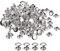 QUARKZMAN 50 Set Leder Nieten 9mm Runde Nieten Hohlnieten Doppelt Kappe Nieten 8mm Höhe Metall Nieten Niete für Leder Handwerk Reparatur DIY Geldbeutel Gürtel Taschen Schuhe Silber Ton