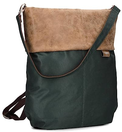 Zwei Damen Rucksack-Tasche Olli OR12 (7 Liter) Handtasche & Rucksack 2-in-1 wasserabweisende Schultertasche mit gepolstertem Laptopfach (bis 13), Damentasche & Cityrucksack in Einem (pine)