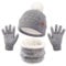OZERO Kinder Wintermütze Handschuhe Schal Set - Warmes Fleece 3-teiliges Set für Jungen & Mädchen, Weiche Beanie mit Fäustlingen & Halstuch gegen Kälte - Für Kindergarten & Outdoor