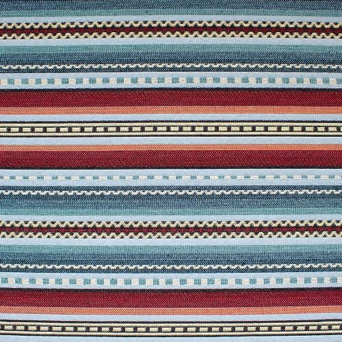 Dekostoff Mexico-Streifen weinrot