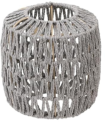 Tacery Rattan-Lampenschirm, kleine Boho-Lampenschirme, Pendelleuchtenschirm mit gewebtem Papierseil, Deckenventilator-Lichtabdeckungen, zarter Rattan-Kronleuchter-Lampenschirm, Heimdekoration