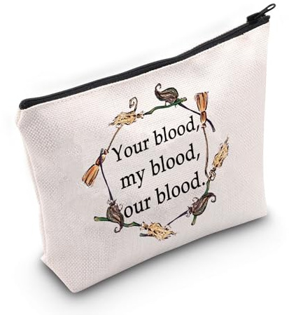 Praktische Magie Zitat Geschenk Halloween Hexen Geschenk Hexe Film Fan Reißverschluss Beutel Make-up Tasche, Dein Blut EU, Kosmetiktasche mit Druck